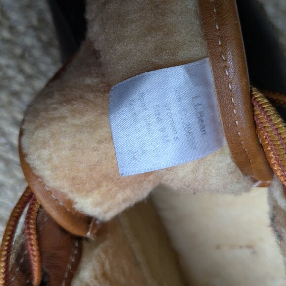 LL Bean 8" Shearling Lined Insulated Leather Lace Up Boots Women's 9.5 / 10 - Picture 12 of 12